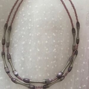 Purple necklace and earring